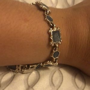cute sterling silver bracelet with blue insides